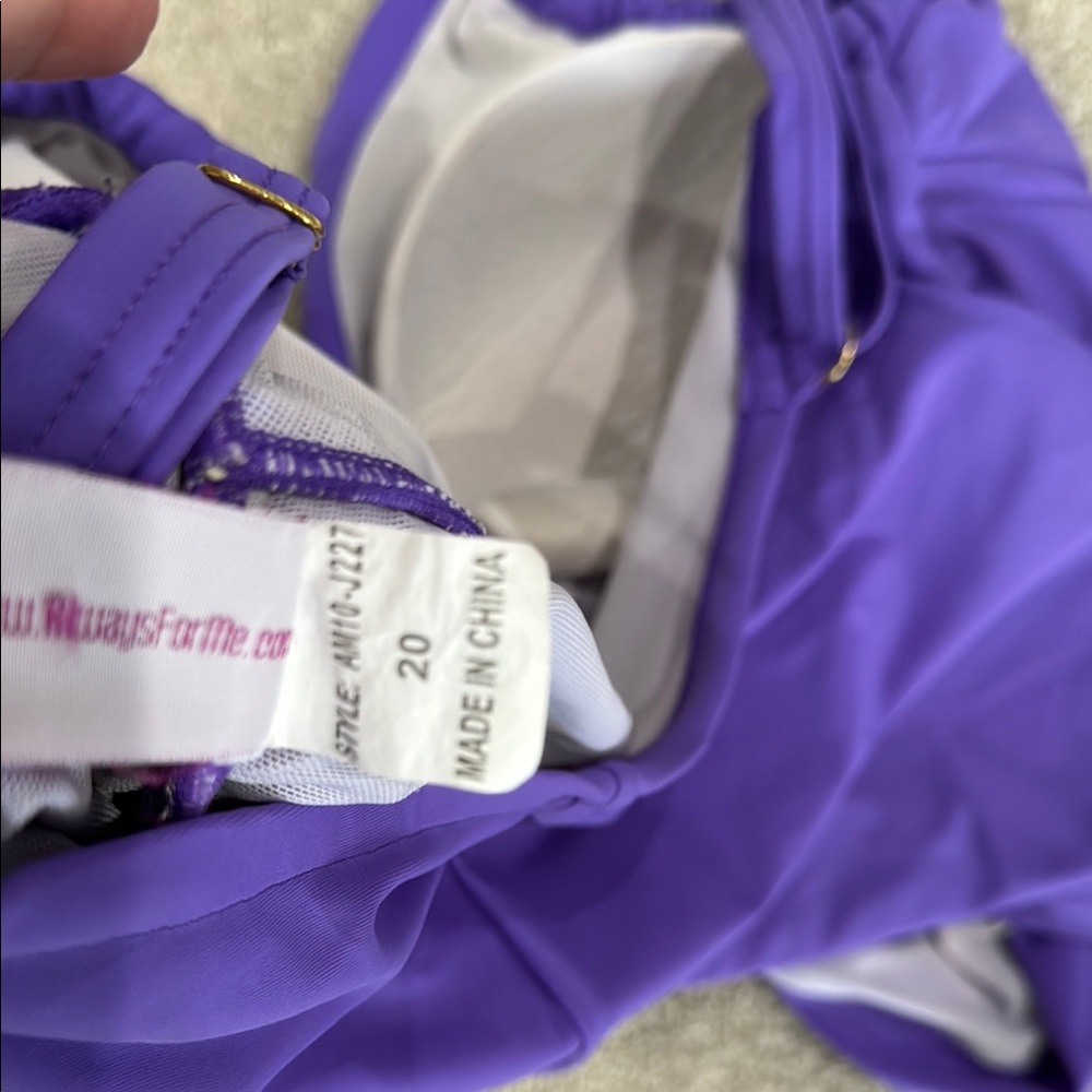 Always For Me Purple Swimsuit with Adjustable Straps Ruched 20 - Picture 10 of 10
